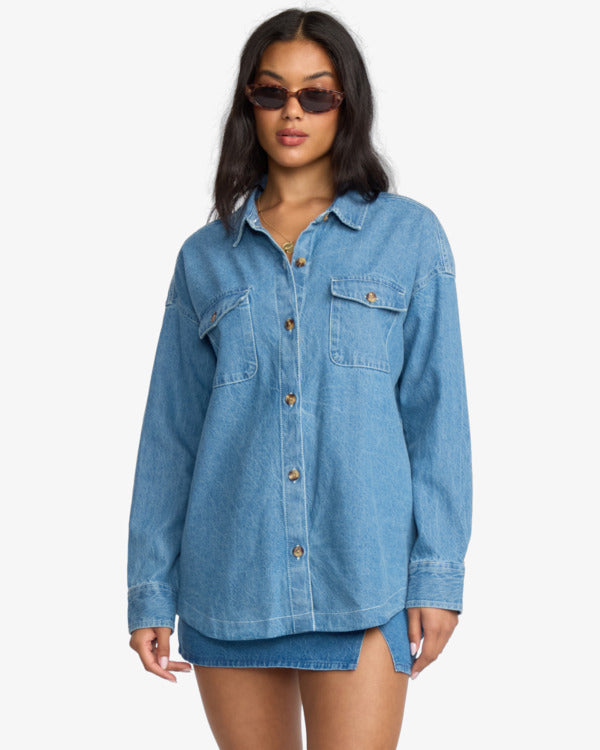 Fadeaway - Denim Shacket for Women