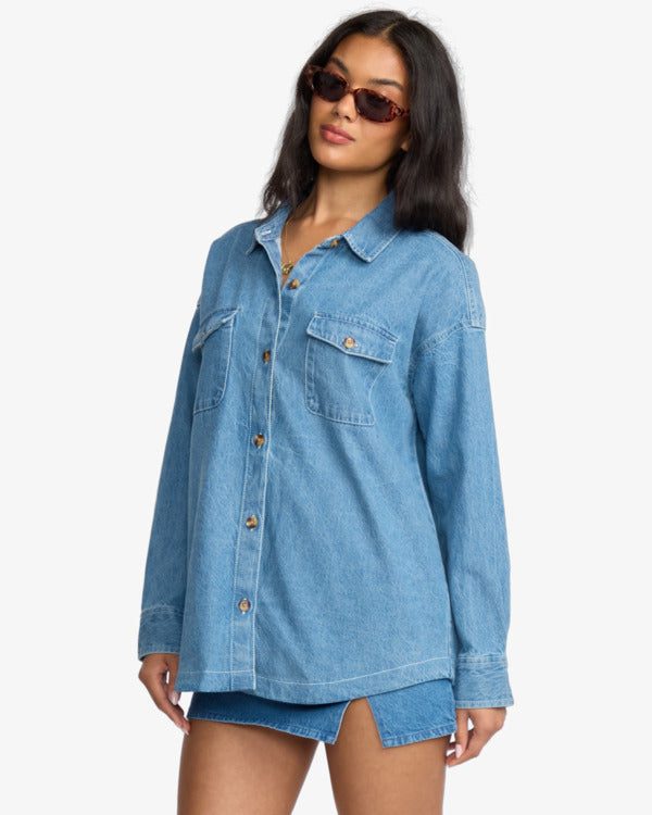 Fadeaway - Denim Shacket for Women