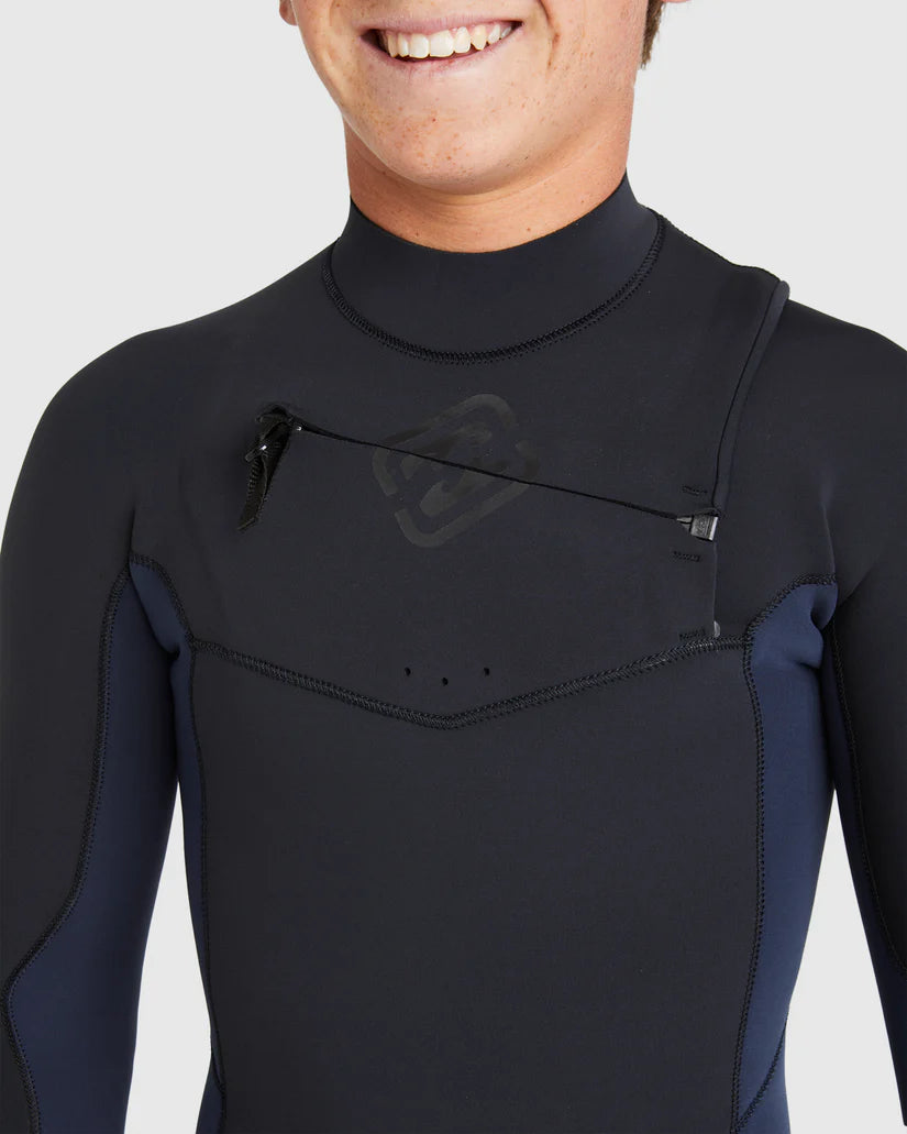 Boys 10-16 3/2mm Absolute Natural Chest Zip Wetsuit חליפת גלישה ילדים