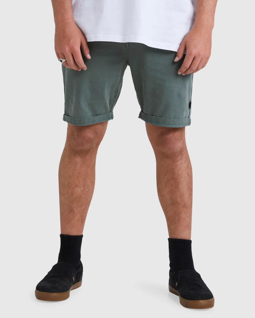 Mens Wave Wash Twill Shorts - מרווה