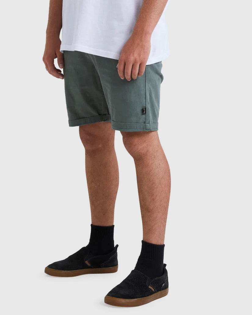 Mens Wave Wash Twill Shorts - מרווה