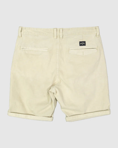 Mens Wave Wash Twill Shorts - אבן